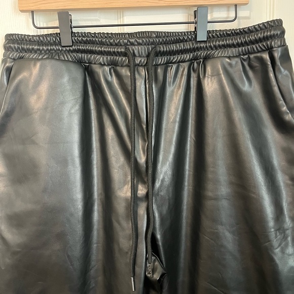 Vegan Leather Drawstring Pants - Picture 2 of 4